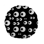 black white eyes Standard 15  Premium Round Cushion 