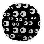 black white eyes Large 18  Premium Round Cushion 