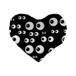 black white eyes Standard 16  Premium Heart Shape Cushion 