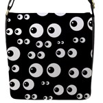 black white eyes Flap Closure Messenger Bag (S)