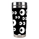 black white eyes Stainless Steel Travel Tumbler