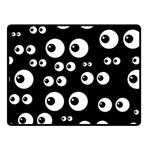 black white eyes Double Sided Fleece Blanket (Small)