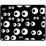 black white eyes Double Sided Fleece Blanket (Medium)