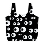 black white eyes Full Print Recycle Bag (L)