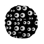 black white eyes Standard 15  Premium Flano Round Cushion 