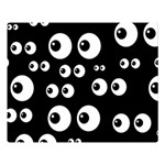 black white eyes Double Sided Flano Blanket (Large)