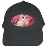 pink fluffy kitten Black Cap