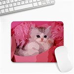 pink fluffy kitten Small Mousepad