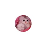 pink fluffy kitten 1  Mini Button