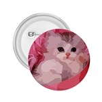 pink fluffy kitten 2.25  Button