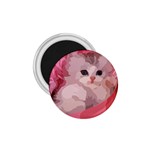 pink fluffy kitten 1.75  Magnet