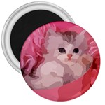 pink fluffy kitten 3  Magnet