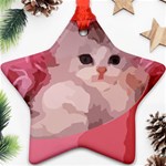 pink fluffy kitten Ornament (Star)