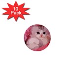 pink fluffy kitten 1  Mini Button (10 pack) 