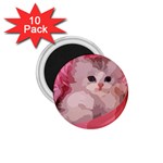 pink fluffy kitten 1.75  Magnet (10 pack) 