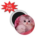 pink fluffy kitten 1.75  Magnet (100 pack) 