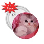 pink fluffy kitten 2.25  Button (10 pack)