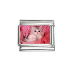 pink fluffy kitten Italian Charm (9mm)