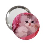 pink fluffy kitten 2.25  Handbag Mirror