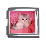 pink fluffy kitten Mega Link Italian Charm (18mm)