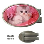 pink fluffy kitten Money Clip (Oval)