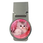 pink fluffy kitten Money Clip (Round)