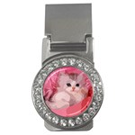 pink fluffy kitten Money Clip (CZ)