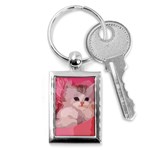 pink fluffy kitten Key Chain (Rectangle)