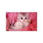 pink fluffy kitten Sticker (Rectangular)