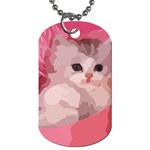 pink fluffy kitten Dog Tag (One Side)