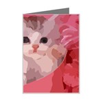 pink fluffy kitten Mini Greeting Card