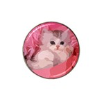 pink fluffy kitten Hat Clip Ball Marker