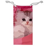 pink fluffy kitten Jewelry Bag