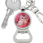 pink fluffy kitten Bottle Opener Key Chain