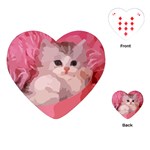 pink fluffy kitten Playing Cards (Heart)