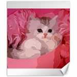 pink fluffy kitten Canvas 8  x 10 