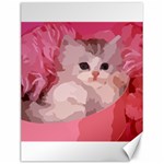 pink fluffy kitten Canvas 12  x 16 