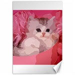 pink fluffy kitten Canvas 12  x 18 