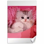 pink fluffy kitten Canvas 20  x 30 