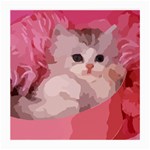 pink fluffy kitten Medium Glasses Cloth