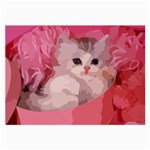 pink fluffy kitten Large Glasses Cloth