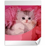 pink fluffy kitten Canvas 11  x 14 