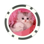 pink fluffy kitten Poker Chip Card Guard