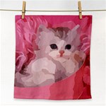 pink fluffy kitten Face Towel