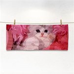 pink fluffy kitten Hand Towel