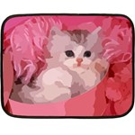 pink fluffy kitten Fleece Blanket (Mini)