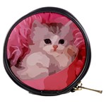 pink fluffy kitten Mini Makeup Bag