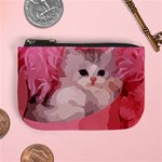 pink fluffy kitten Mini Coin Purse