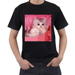 pink fluffy kitten Men s T-Shirt (Black)