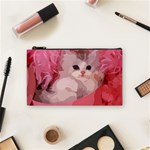 pink fluffy kitten Cosmetic Bag (Small)